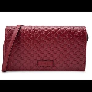 gucci microguccissima red crossbody wallet bag